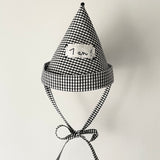 Black gingham hat