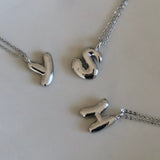 Bubbly Initial Necklace - Silver