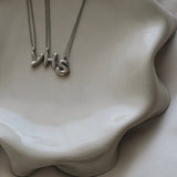 Bubbly Initial Necklace - Silver