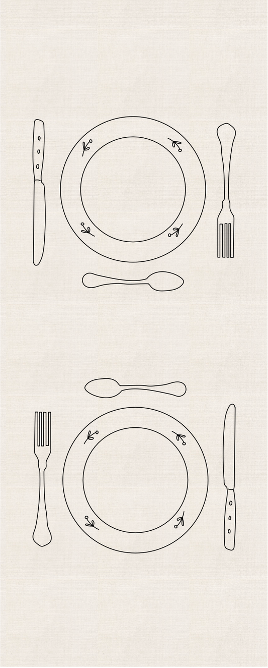 Duo placemat Assiettes fleurs